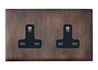 2 gang 13A Unswitched Socket
