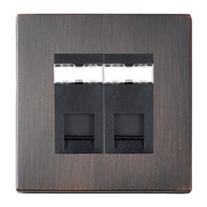 2 gang RJ45 CAT 5E Outlet - Unshielded