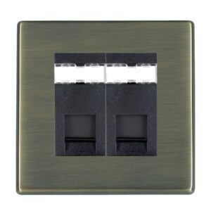 2 gang RJ45 CAT 5E Outlet - Unshielded