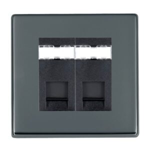 2 gang RJ45 CAT 5E Outlet - Unshielded