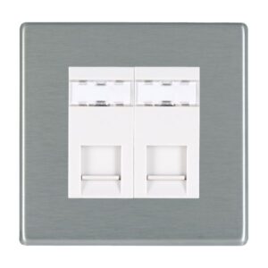 2 gang RJ45 CAT 5E Outlet - Unshielded