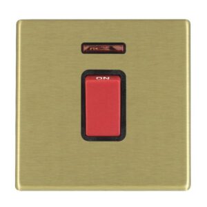 1 gang 45A Double Pole Red Rocker + Neon