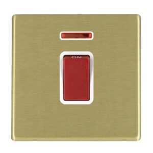 1 gang 45A Double Pole Red Rocker + Neon