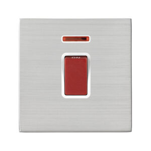 1 gang 45A Double Pole Red Rocker + Neon