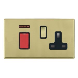 45A Double Pole Red Rocker + Neon + 13A Switched Socket