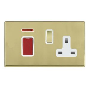 45A Double Pole Red Rocker + Neon + 13A Switched Socket