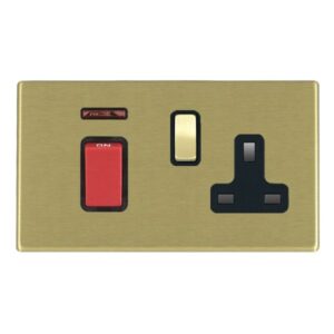 45A Double Pole Red Rocker + Neon + 13A Switched Socket