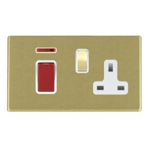 45A Double Pole Red Rocker + Neon + 13A Switched Socket