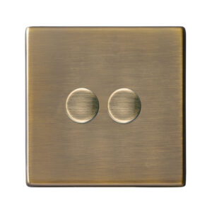 2 gang 100W LED Trailing/Leading Edge Push On/Off Rotary 2 Way Switching Dimmer