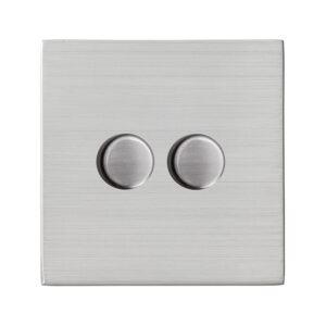 2 gang 100W LED Trailing/Leading Edge Push On/Off Rotary 2 Way Switching Dimmer