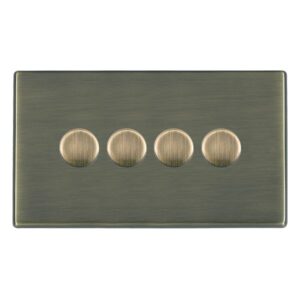 4 gang 100W LED Trailing/Leading Edge Push On/Off Rotary 2 Way Switching Dimmer