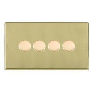 4 gang 100W LED Trailing/Leading Edge Push On/Off Rotary 2 Way Switching Dimmer