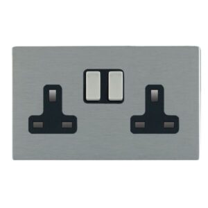 2 gang 13A Double Pole Switched Socket