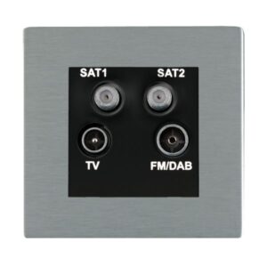 Non-Isolated TV+FM+SAT1+SAT2 Quadplexer 2in/4out (DAB Compatible)