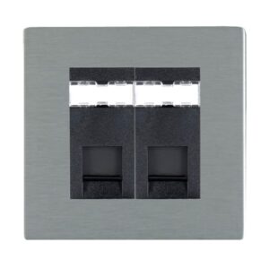 2 gang RJ45 CAT 5E Outlet - Unshielded