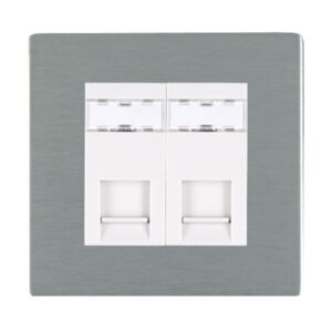 2 gang RJ45 CAT 5E Outlet - Unshielded
