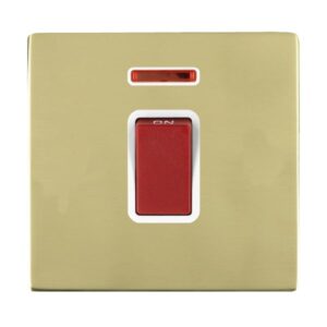 1 gang 45A Double Pole Red Rocker + Neon