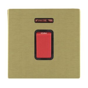 1 gang 45A Double Pole Red Rocker + Neon