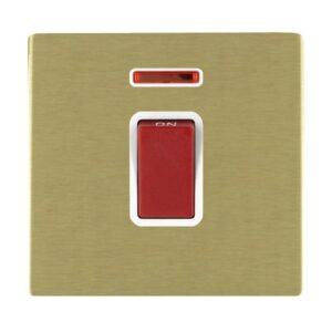 1 gang 45A Double Pole Red Rocker + Neon