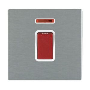 1 gang 45A Double Pole Red Rocker + Neon