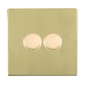 2 gang 100W LED Trailing/Leading Edge Push On/Off Rotary 2 Way Switching Dimmer
