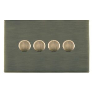 4 gang 100W LED Trailing/Leading Edge Push On/Off Rotary 2 Way Switching Dimmer