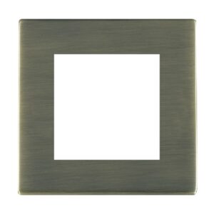 2 gang EuroFix 50x50mm Apertured Plate with Grid