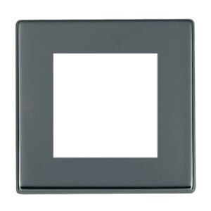 2 gang EuroFix 50x50mm Apertured Plate with Grid