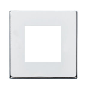 2 gang EuroFix 50x50mm Apertured Plate with Grid