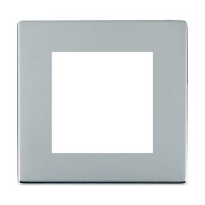 2 gang EuroFix 50x50mm Apertured Plate with Grid
