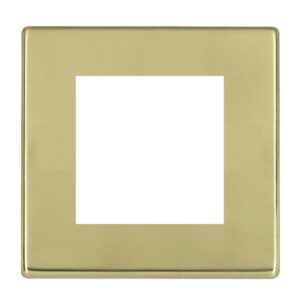 2 gang EuroFix 50x50mm Apertured Plate with Grid