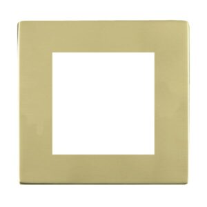 2 gang EuroFix 50x50mm Apertured Plate with Grid
