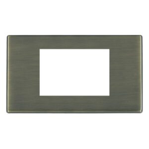 3 gang EuroFix 75x50mm Apertured Plate with Grid