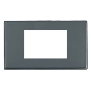 3 gang EuroFix 75x50mm Apertured Plate with Grid