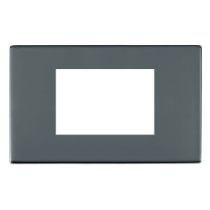 3 gang EuroFix 75x50mm Apertured Plate with Grid