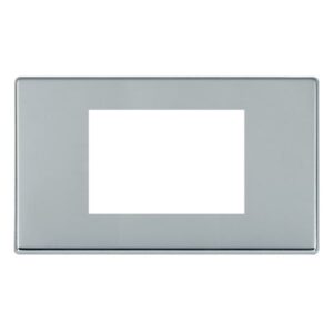 3 gang EuroFix 75x50mm Apertured Plate with Grid