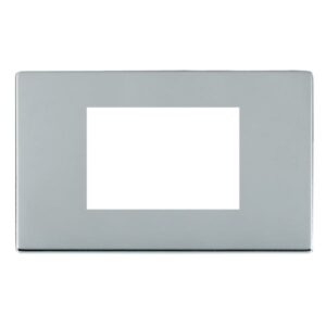 3 gang EuroFix 75x50mm Apertured Plate with Grid