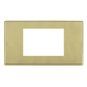 3 gang EuroFix 75x50mm Apertured Plate with Grid