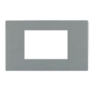 3 gang EuroFix 75x50mm Apertured Plate with Grid
