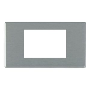 3 gang EuroFix 75x50mm Apertured Plate with Grid