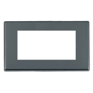 4 gang EuroFix 100x50mm Apertured Plate with Grid