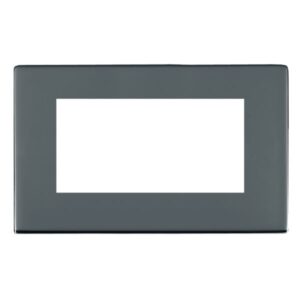 4 gang EuroFix 100x50mm Apertured Plate with Grid