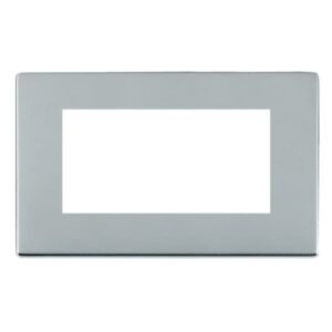 4 gang EuroFix 100x50mm Apertured Plate with Grid