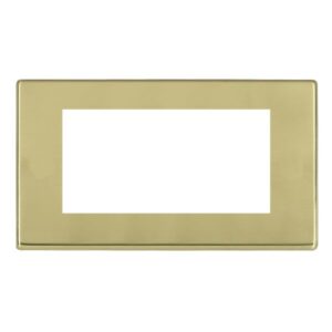4 gang EuroFix 100x50mm Apertured Plate with Grid