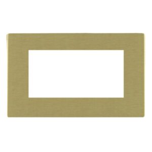 4 gang EuroFix 100x50mm Apertured Plate with Grid