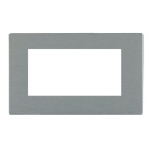 4 gang EuroFix 100x50mm Apertured Plate with Grid