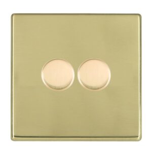 2 gang 250W LED Trailing/Leading Edge Push On/Off Rotary 2 Way Switching Dimmer