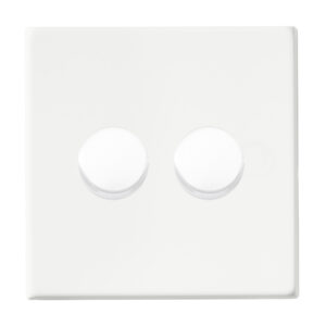 2 gang 250W LED Trailing/Leading Edge Push On/Off Rotary 2 Way Switching Dimmer