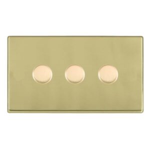 3 gang 250W LED Trailing/Leading Edge Push On/Off Rotary 2 Way Switching Dimmer
