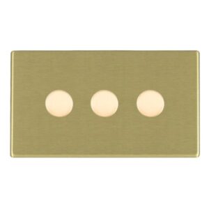 3 gang 250W LED Trailing/Leading Edge Push On/Off Rotary 2 Way Switching Dimmer